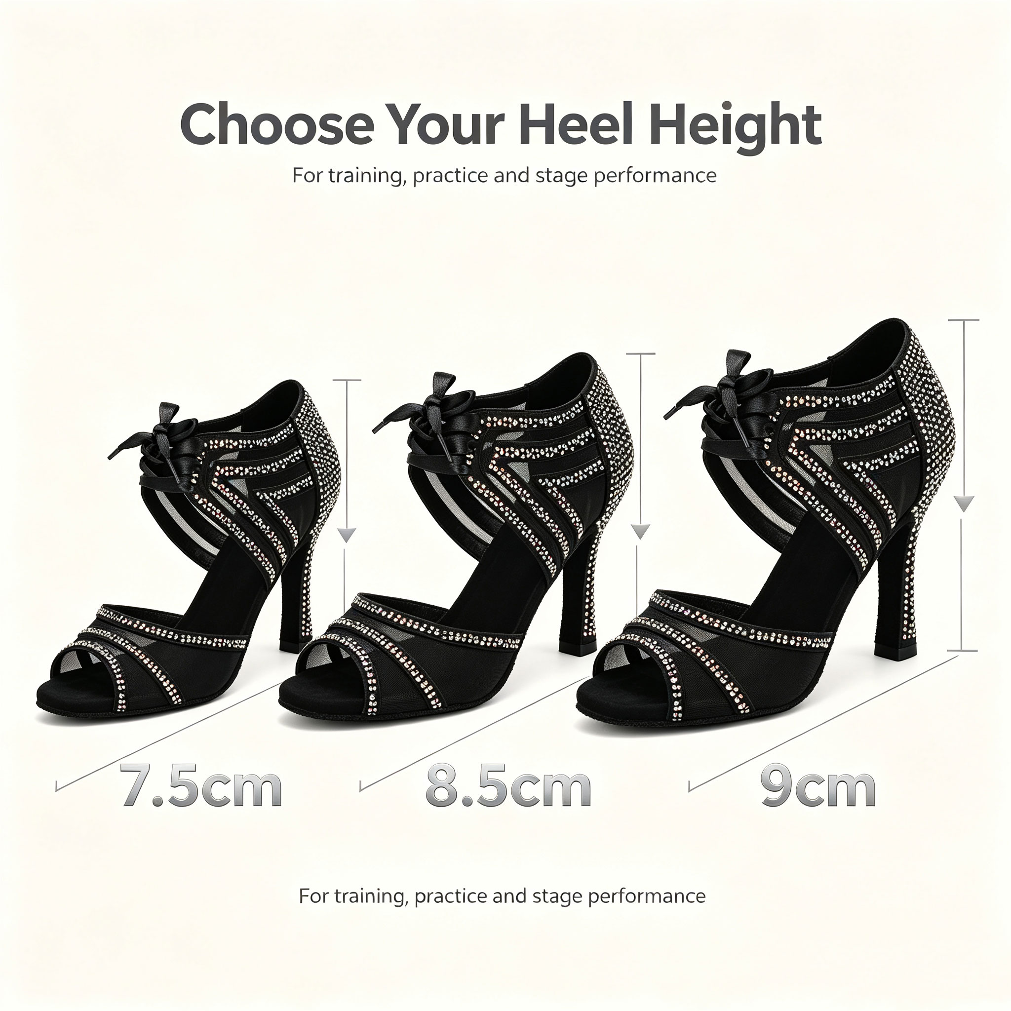 レディース ラテン サルサ ダンスシューズ ラインストーン  - Sandal Strappy Heeled のレビューと価格