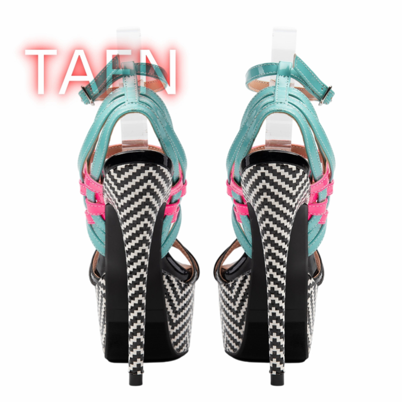 カラフルなストラップ付きヒール、オープントゥのスティレットヒ - Sandal Strappy Heeled のレビューと価格