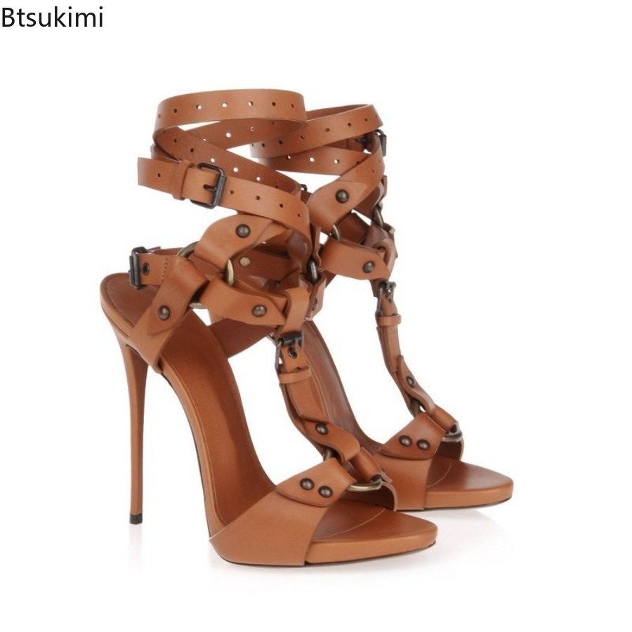 セクシーなサークルクロスストラップグラディエーターサンダルス - Sandal Strappy Heeled のレビューと価格