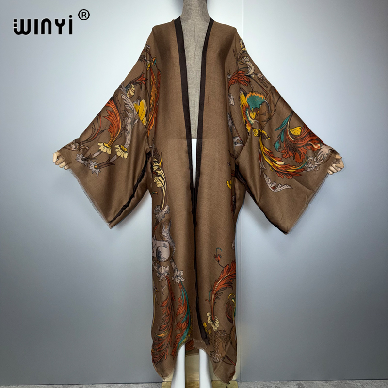 WINYI アフリカ ボホ キモノ マキシドレス ビーチカバ - Cover Up Kaftan のレビューと価格