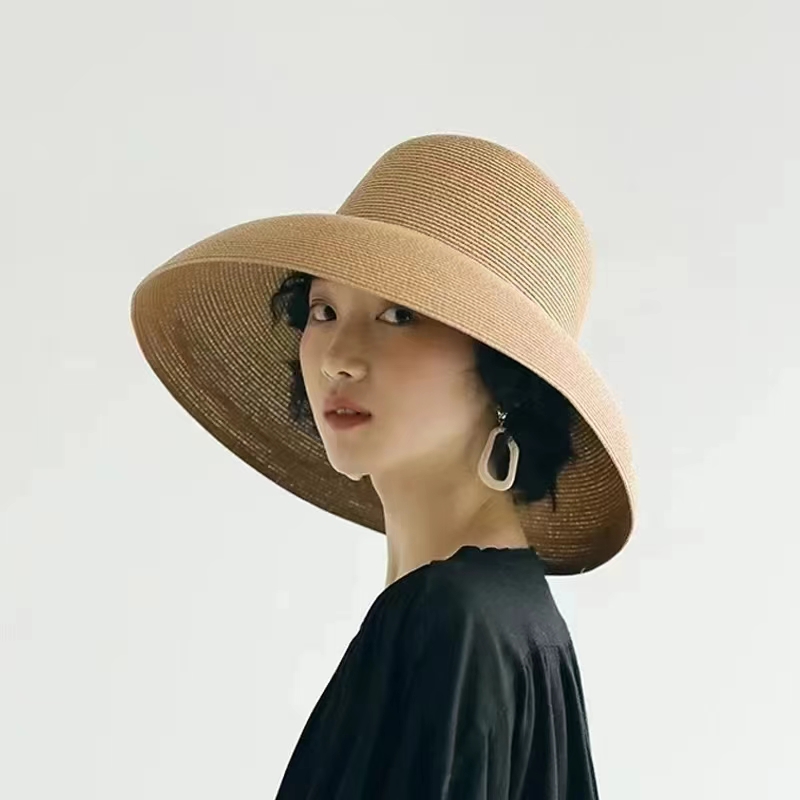 つば広の夏用ビーチストローハット、女性・女の子向けのUPFス - Hat Floppy Wide のレビューと価格