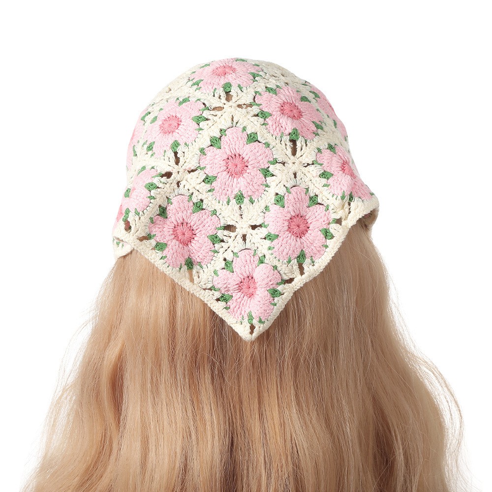 ヴィンテージ織りニット花三角形スカーフヘッドバンド弾性ヘアバ - Headband Summer Knit のレビューと価格